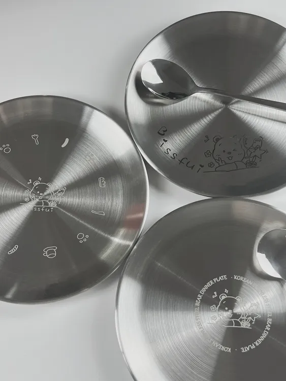 高颜值ins风食品级不锈钢商用卡通餐碟点心盘家用盘子餐盘果盘