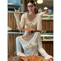 徐秋阳   云感衫 优雅蕾丝拼接暖绒有设计感不紧绷单穿内搭衫唐装