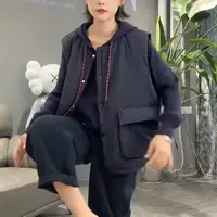 韩版宽松百搭棉衣马甲工字型款时尚马夹口袋网红秋冬外套大码女装
