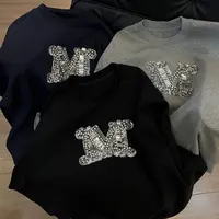 Bamancai-设计感冬季新款M字母重工钉钻百搭套头韩版ins女卫衣
