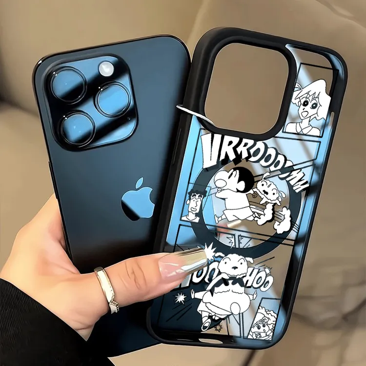 卡通插画小白小新适用苹果16promax手机壳15/14磁吸壳13/1211磨砂