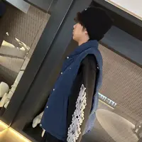 [NW]蓝色水洗立领十字梵文休闲加棉立领儿童牛仔马甲（暖暖冬日）