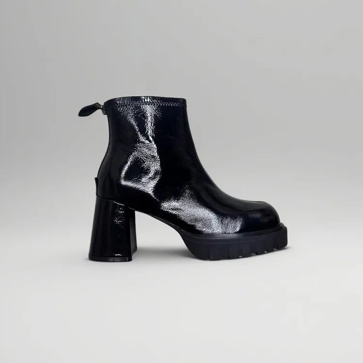 【聚新汇】2512-2（2512-30新款粗高跟靴子时装通勤靴子真皮时尚经典