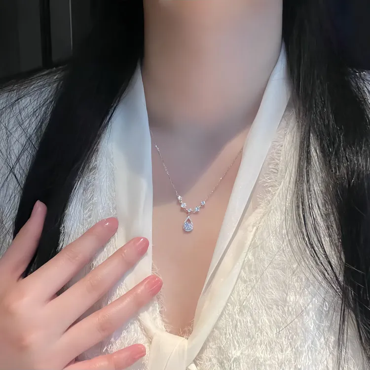 坠链均足银 999纯银人鱼之泪项链女款2025新款爆款轻奢送女友礼物