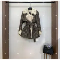 秋冬气质小香风设计师中长款羽绒服 G-0357