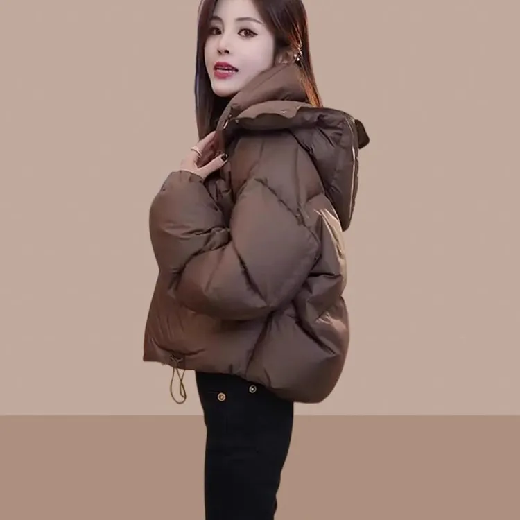 时尚连帽棉服女士爆款2026冬季新款小个子显瘦气质冲锋衣外套省服