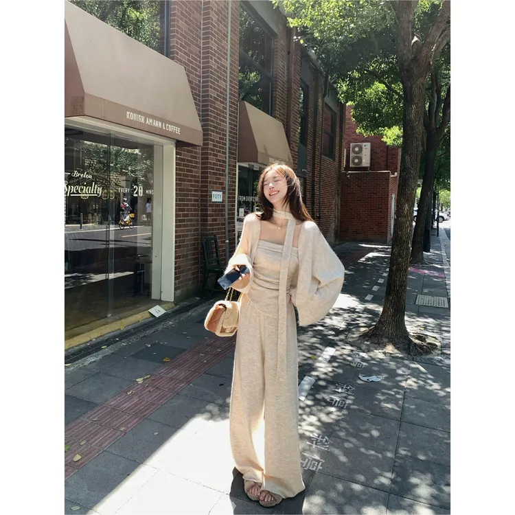 显瘦慵懒风轻熟风休闲风裤子气质时尚套装高腰时尚三件套
