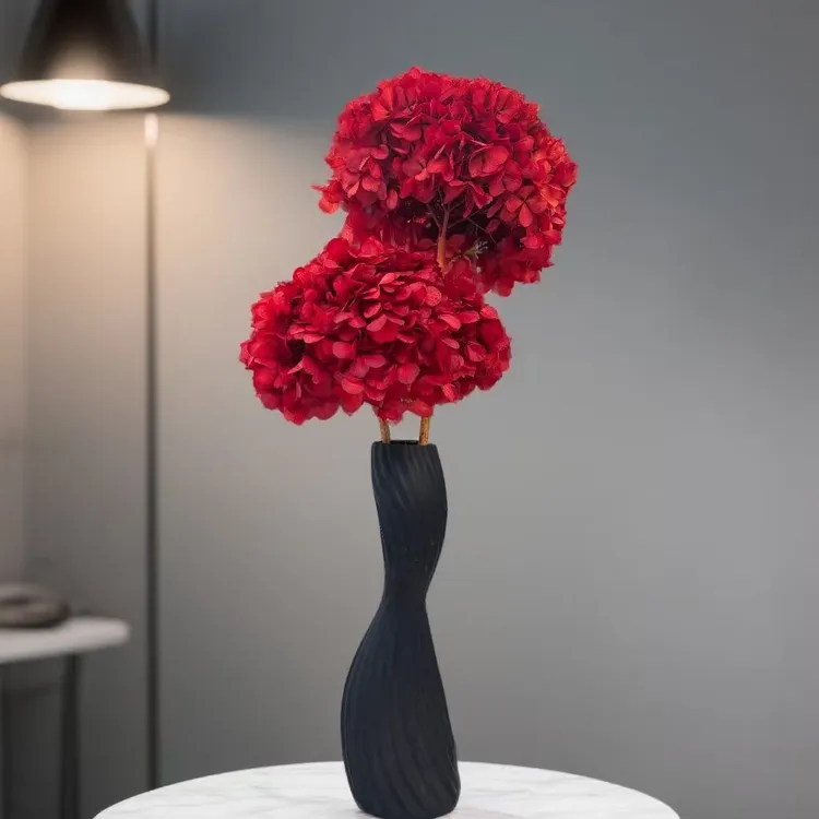 大叶红色绣球永生花家居装饰摆件高级感客厅摆放