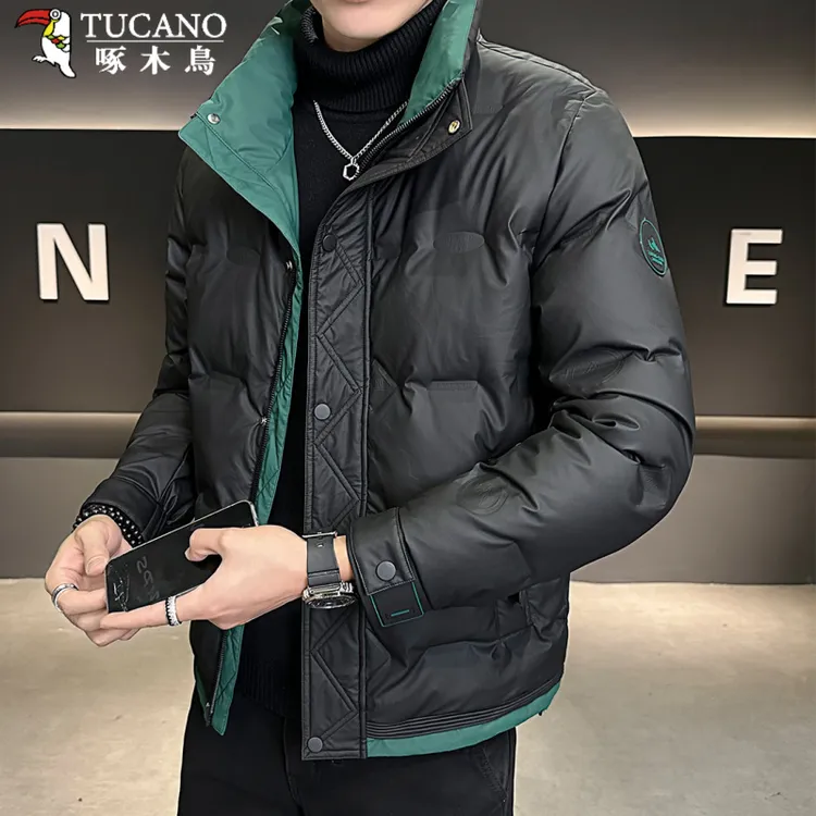 TUCANO/啄木鳥羽绒棉服冬季2025年帅气时尚拼色保暖立领休闲外套