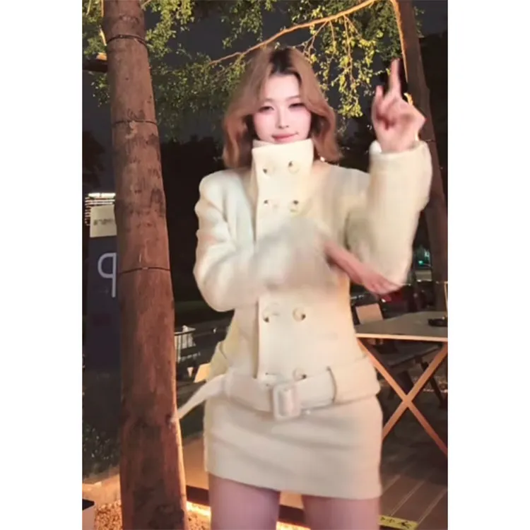 2025韩系御姐风修身显瘦外套上衣网红穿搭气质高腰a字半身裙套装 