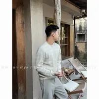 C / Cornelya 复古时髦 ’ 高智感棉纱镂空花纹休闲百搭圆领针织衫