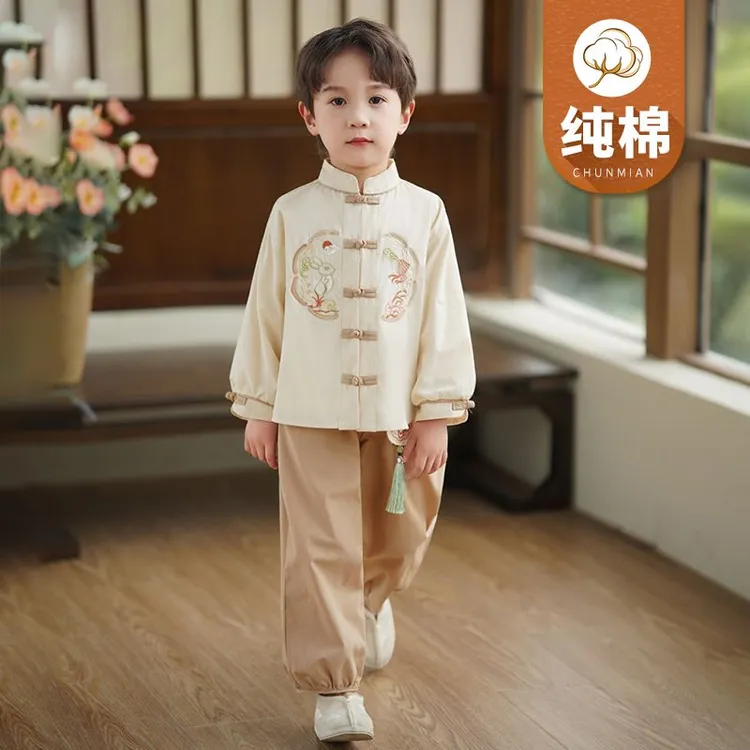 男2025年秋季中国风男女通用汉服秋季套装民族风