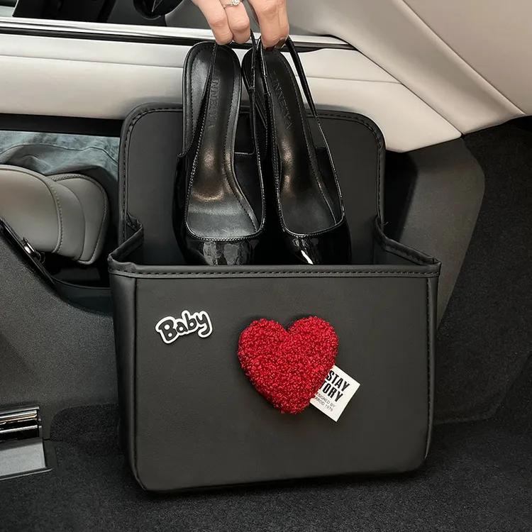 车载鞋盒副驾驶多功能收纳盒置物袋卡通可爱汽车后备箱储物高级女