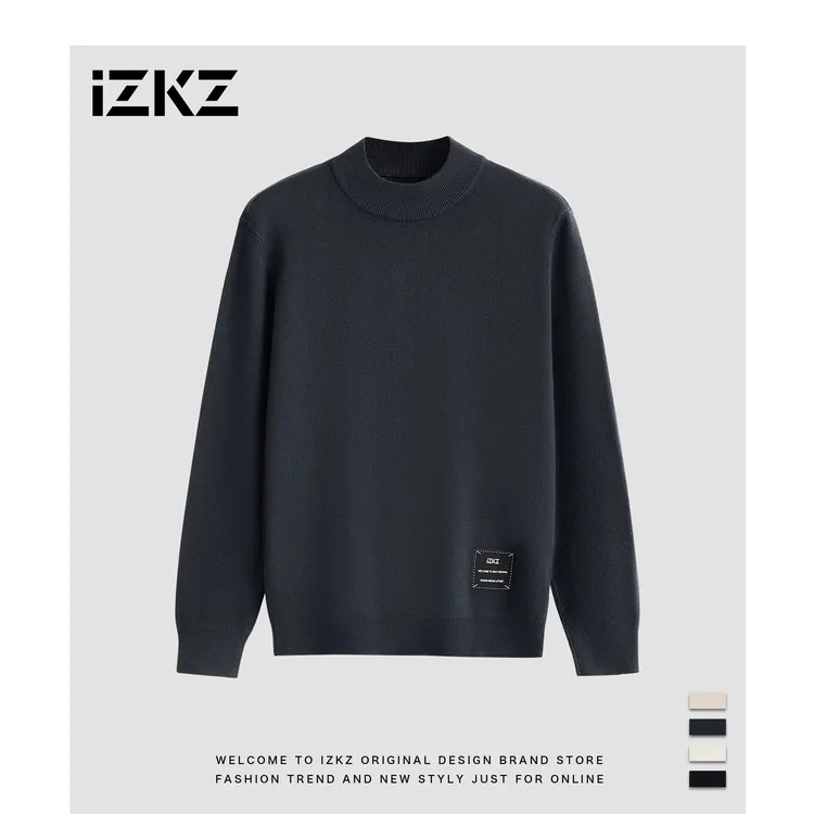 【宇泽】秋冬男士绵羊毛时尚纯色半高领毛衣简约百搭长袖SSM2023889