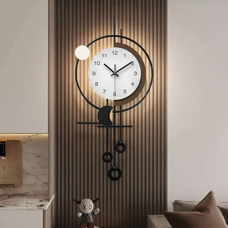 现代简约时钟客厅高级感挂钟艺术钟表2025新款创意家用挂墙石英钟