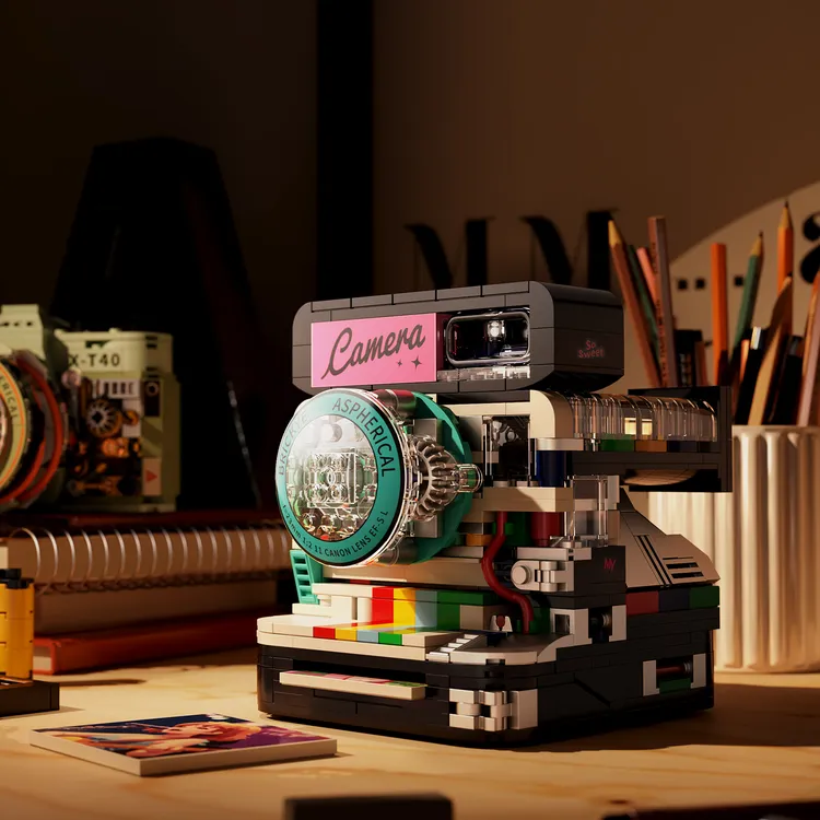 2025复古仿真数码相机积木益智拼装模型男女生过年礼物潮玩摆件