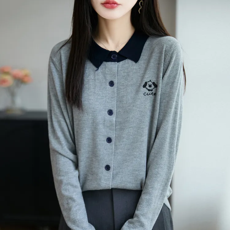微胖mm春秋大码娃娃领女士毛衣遮肚子显瘦条纹上衣内搭针织打底衫
