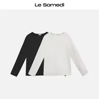 Le Samedi马油叶儿【磨毛云感衣】cleanfit松弛百搭荃棉长袖T恤