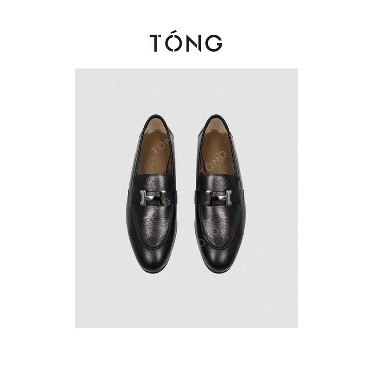 【优雅法典】原皮定制H金属扣真皮乐福一脚蹬尖头鞋 GA0077