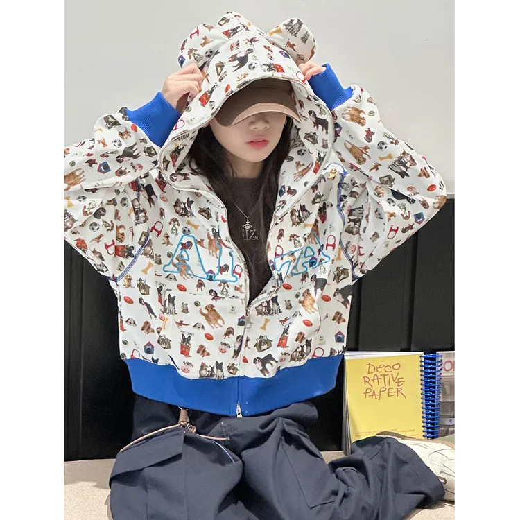 K29795孙小美复古女童秋装卫衣外套2025新款春秋儿童连帽上衣时髦