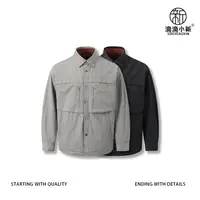 滴滴小新-秋季美式复古风翻领夹克式衬衣外套休闲百搭UVC2177