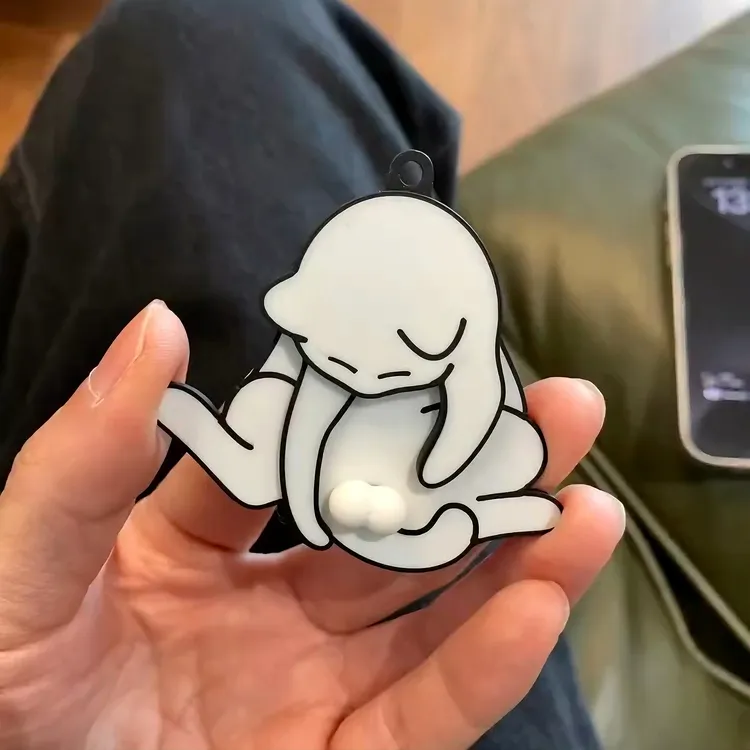 抽拉捣蛋猫可爱搞怪钥匙扣创意玩蛋猫小众包包挂件送闺蜜礼物