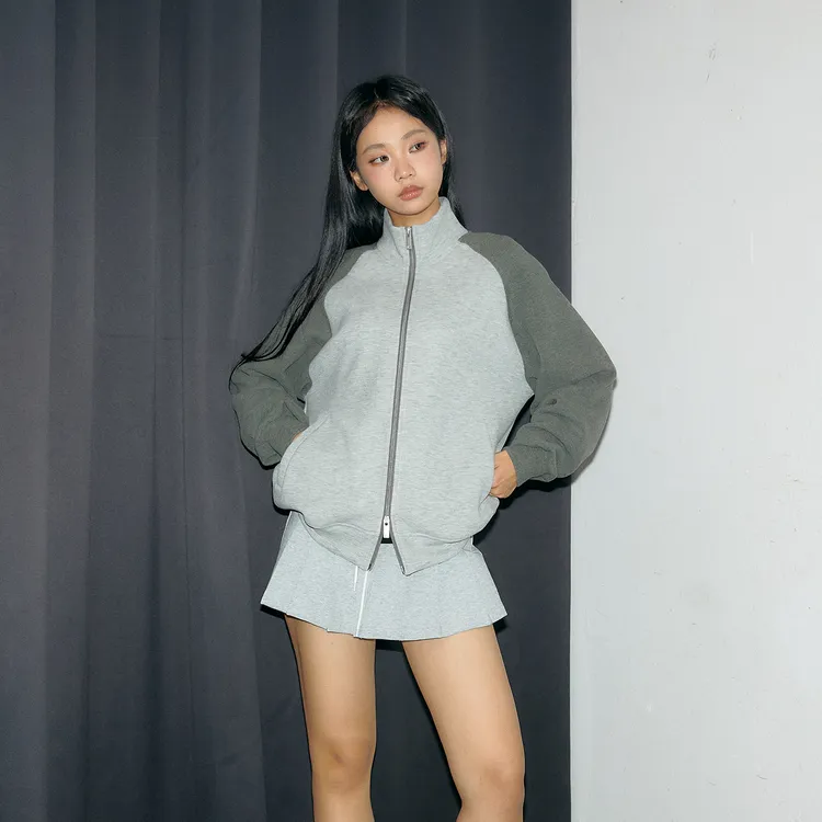11E 2025秋季新品撞色拼接卫衣休闲舒适百搭拉链立领外套男女同款