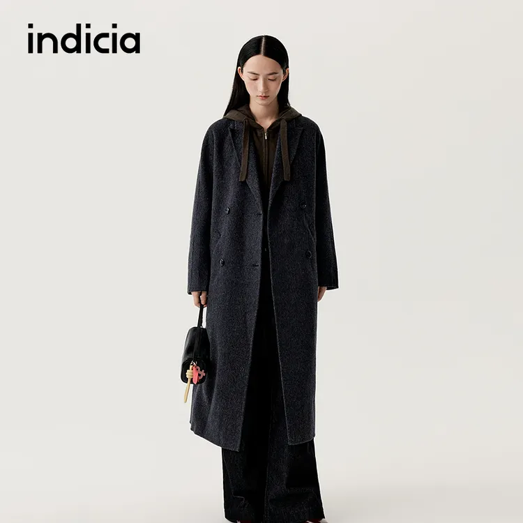 indicia标记商场同款秋冬款通勤百搭时髦毛呢外套F2D4DY707C