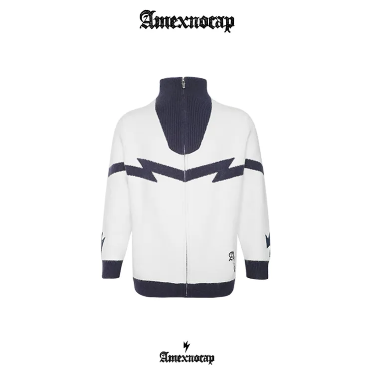 Amexnocap闪电牛毛衫轻奢高级美式时尚潮流秋冬男女同款