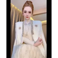 【夜宴】重工钉珠刺绣显瘦气质水毛毛外套女