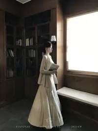 EIA一尧【古早回忆录】淡人高智开衫+吊带+半裙显瘦气质艺术感套装