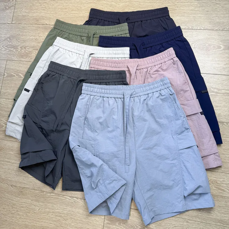 夏季男生纯色短裤凉感速干运动风百搭高腰舒适薄款工装五分中裤子