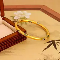 铜合金手镯 珐琅繁花似锦手镯新中式花丝滴胶设计气质高级感手饰