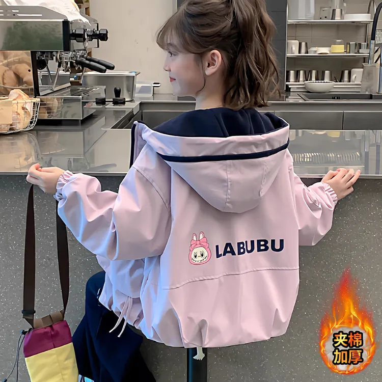 双面穿女童外套秋冬装2025新款洋气儿童装冬季加厚大童上衣棉衣潮