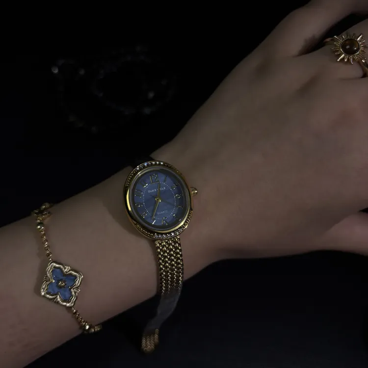 今天几点-尼克公爵女士时尚复古精致椭圆形麦穗表带设计小众