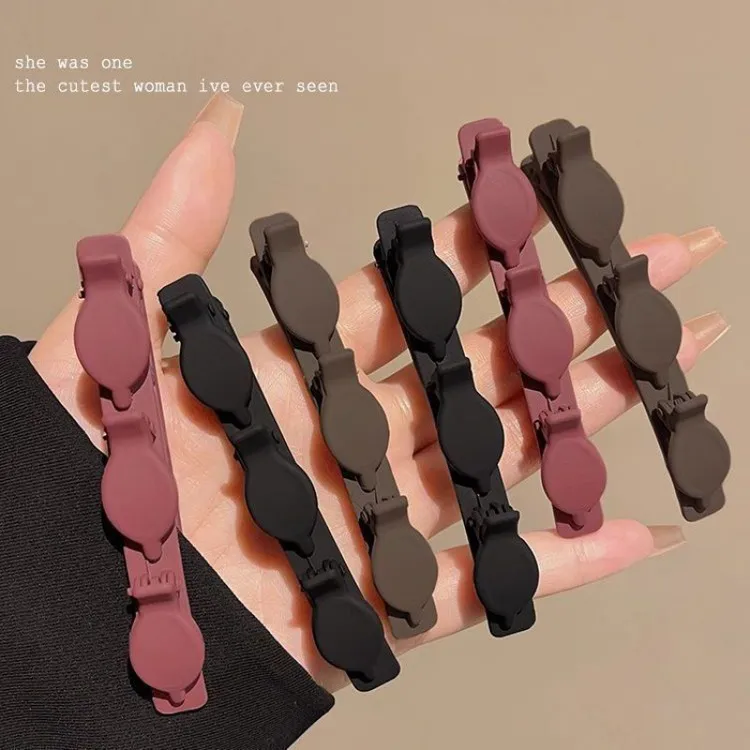 懒人双层编发侧边夹刘海夹碎发夹刘海整理发卡丝绒发夹丝绒小抓夹