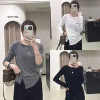 【ZMMY严选私服】秋季新款时尚不规则扭结圆领长袖打底衫K5092201