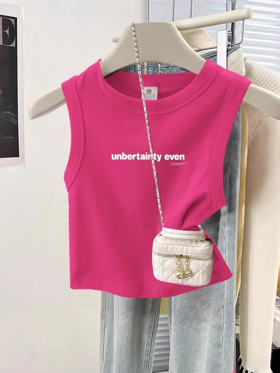 甜辣纯棉修身t恤上衣潮ins盐系短款吊带背心女款2025夏季新款爆款