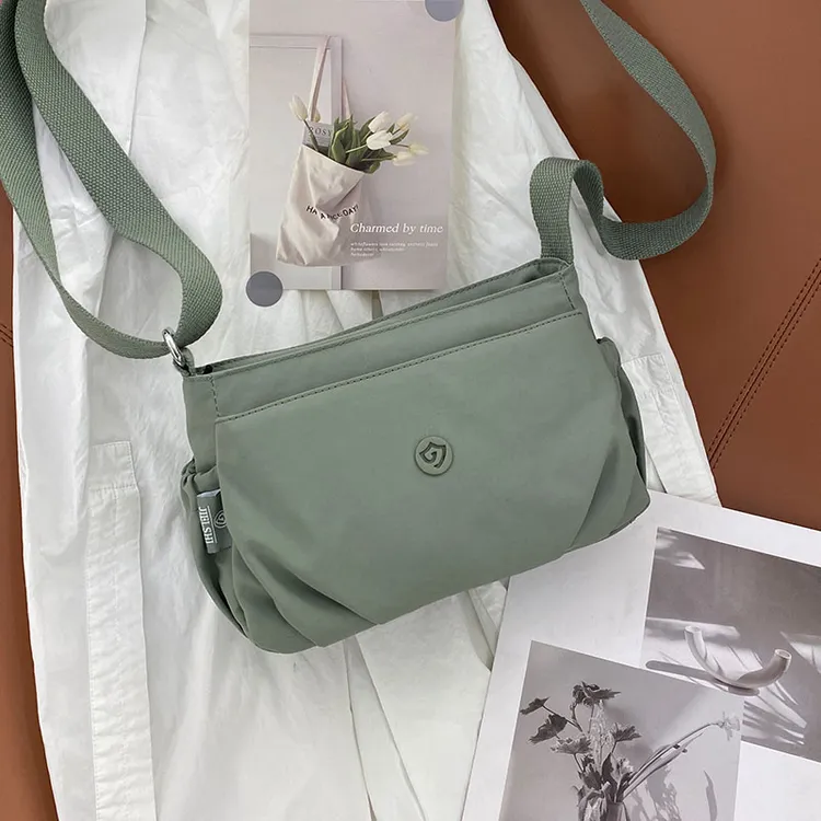 休闲小挎包多层包包女牛津布妈咪化妆包百搭尼龙帆布小包时尚通勤