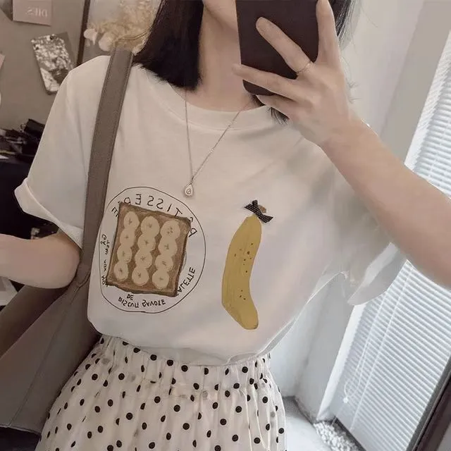 雪花棉夏季轻薄透气凉感穿搭短袖T恤女宽松显瘦大码胖mm上衣200斤