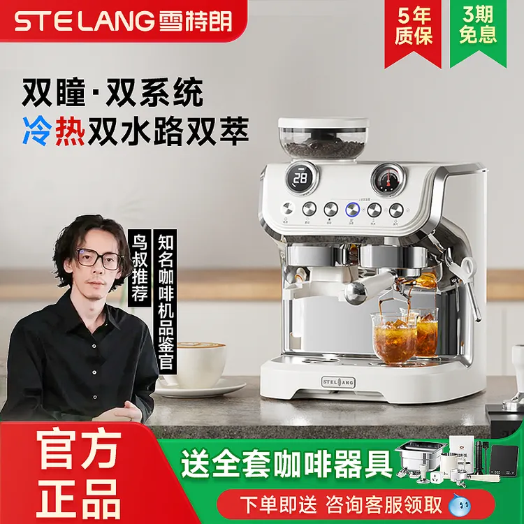 Stelang/雪特朗517ED意式冷萃半自动咖啡机家用美式研磨一体