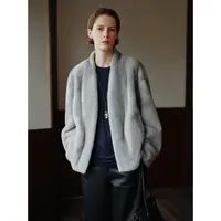 MSBEAST进口天然原色小母貂半高V领廓形整貂皮草外套女冬丨千金貂