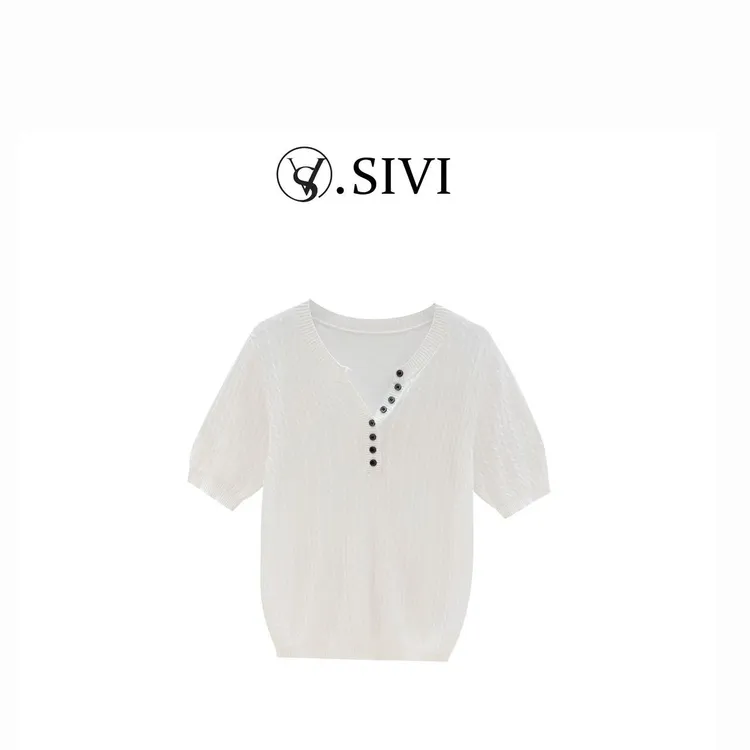 熙薇【浅然衣阁】2025春季新款时尚百搭设计师上衣毛衣H2678