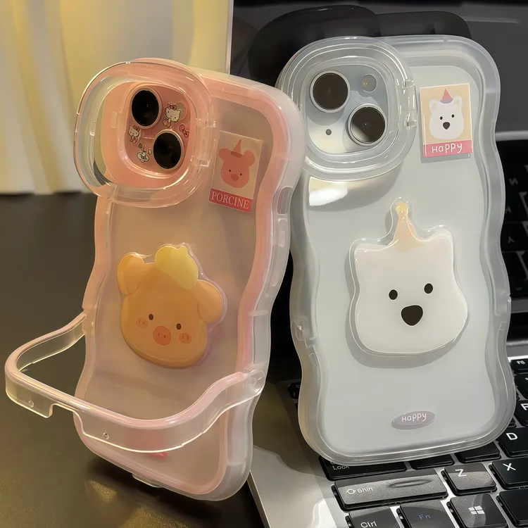 粉猪西高地双支架适用iPhone17苹果16手机壳华为p70vivoppo小米15