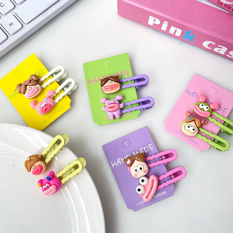 新款创意搞怪大嘴侧边夹少女糖果色刘海夹可爱萌趣碎发夹发饰批发