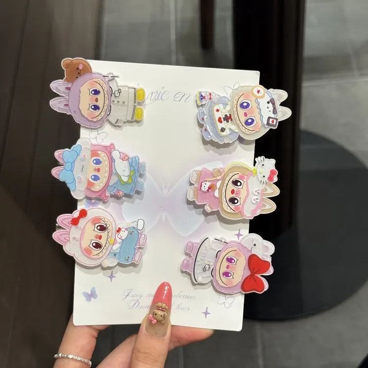 卡通布布变装发夹ins少女心可爱刘海侧边发卡百搭头饰女新款