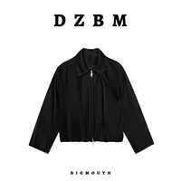 【DZBM】2025早秋新款时尚休闲拉链翻领设计皮外套-W5329