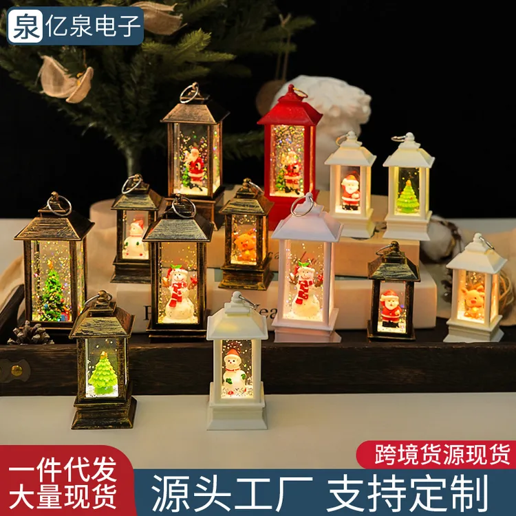 基础圣诞节注水风灯led电子蜡烛灯桌面摆件布置装饰品儿童圣诞节