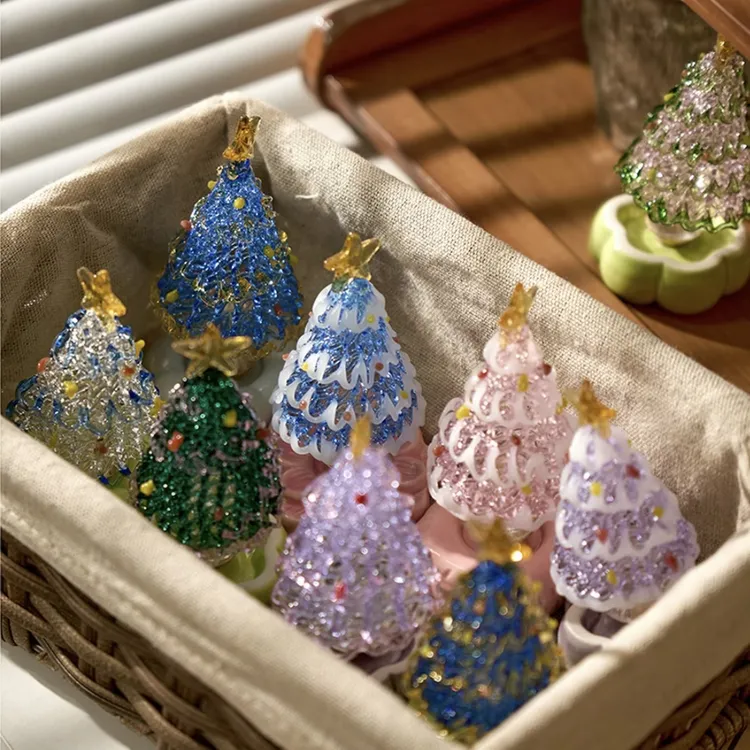 景德镇网红转转可爱梦幻风圣诞树转转居家摆件琉璃车载摆件小礼物