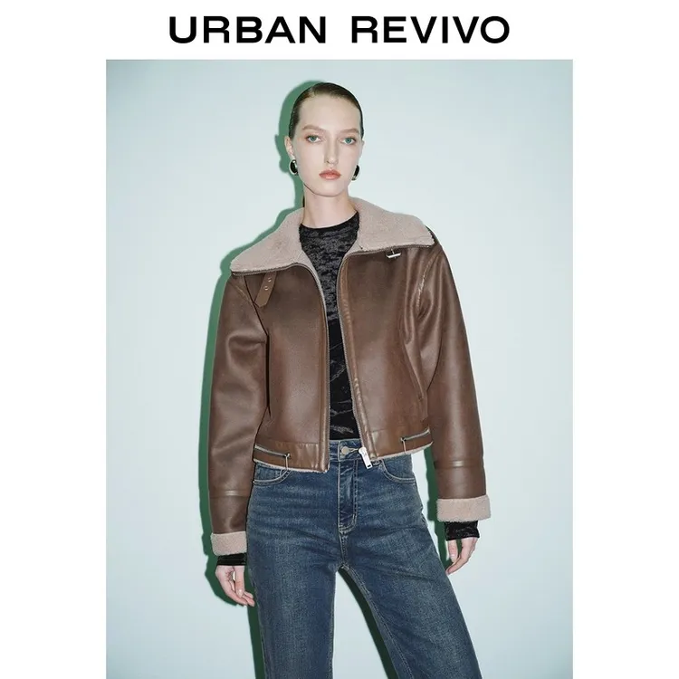 UR2025冬季新款女装琥珀流光风立领外套UWM150026+